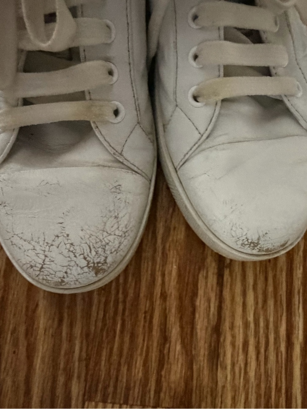 Prada White Leather Low-Top Sneakers - Picture 6 of 6